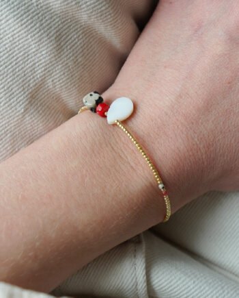 ARCHIPELAG - bransoletka z koralem, jaspisem, perłą i jadeitem