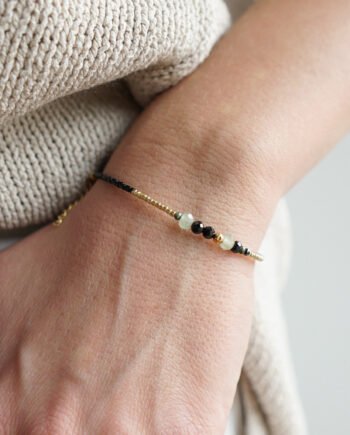 LŚNIENIE - bransoletka z agatami, spinelami i turkusami