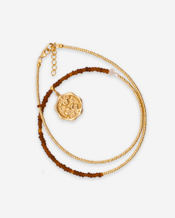 CYNAMON- naszyjnik z kamieniem księżycowym i perłą