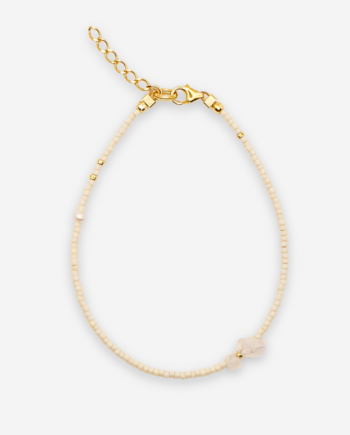 MGŁA - bransoletka na nogę z kamieniem księżycowym i perłą