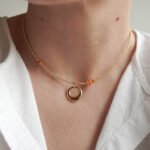 JAMAJKA - naszyjnik z amazonitem, masą perłową i spinelem