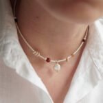 HEL - naszyjnik z perłą, jaspisem i spinelem