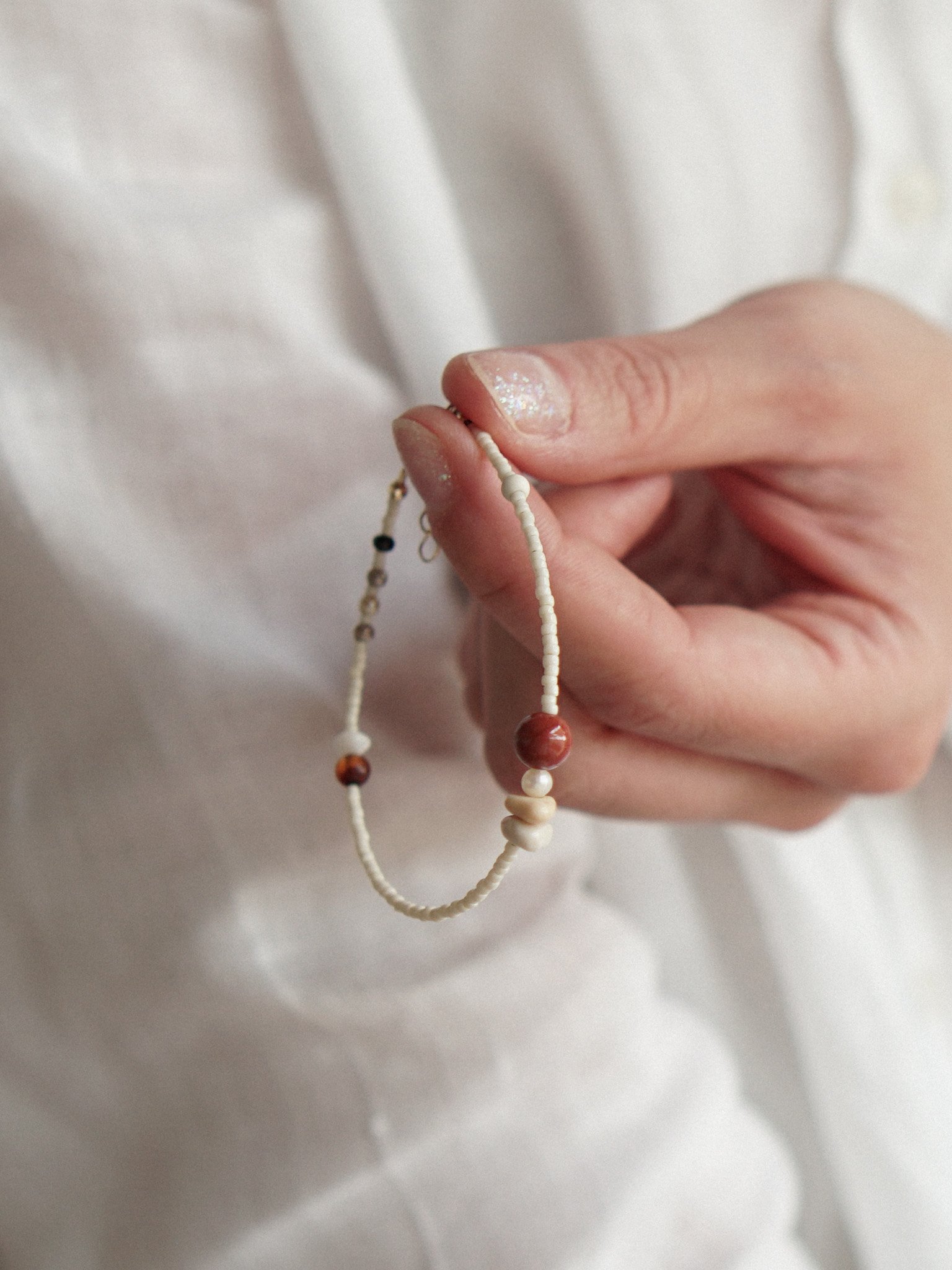 HEL - bransoletka z perłą, jaspisem i spinelem