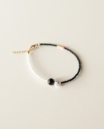 DYSONANS – bransoletka z agatami i masą perłową