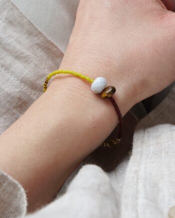 PRZEMIANA - bransoletka z tygrysim okiem i chalcedonem