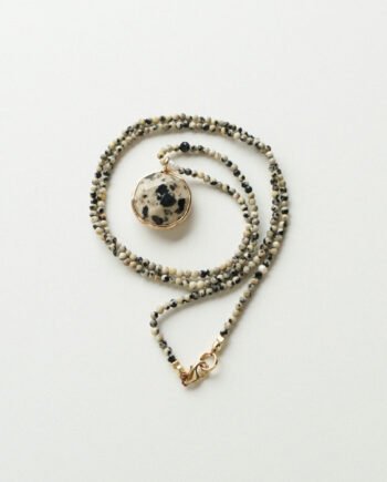 GEPARD - naszyjnik z jaspisami, perłą i spinelem