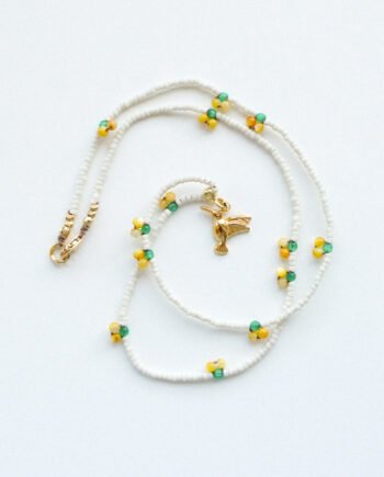 KOLIBER Z CYTRYNĄ – naszyjnik z masą perłową | DOSTĘPNA JEDNA SZTUKA