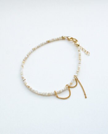 MEWA - bransoletka z masy perłowej i srebra pozłacanego | DOSTĘPNE DWIE SZTUKI