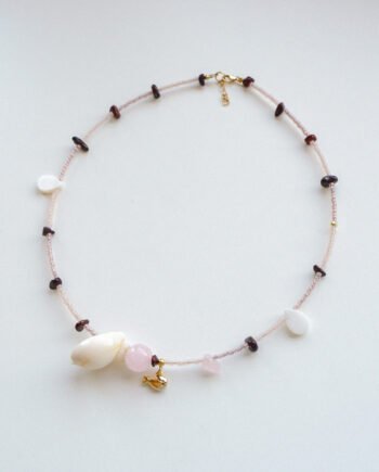 SYRENA – naszyjnik z jaspisem, kwarcem i masą perłową | DOSTĘPNA MAŁA ILOŚĆ