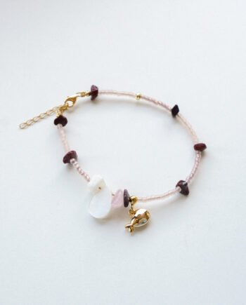 SYRENA - bransoletka z jaspisem, kwarcem i masą perłową | DOSTĘPNA MAŁA ILOŚĆ